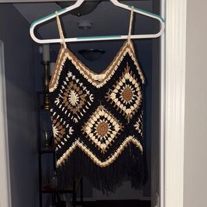 Elan Multicolor Crochet Knitwear